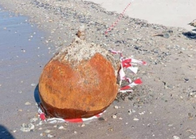 На побережье Одесской области продолжает выносить морские мины