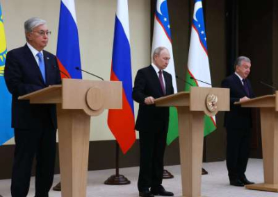 Президенты России, Узбекистана и Казахстана запустили газопровод в Среднюю Азию
