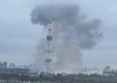 В Киеве нанесён ракетный удар по телевышке на Сырце