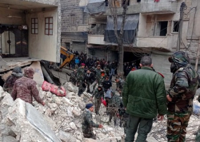 Российская группировка в Сирии помогает в ликвидации последствий землетрясения